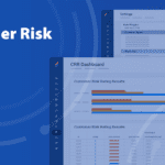 "Customer Risk Rating" A blog graphic depicting a risk management platform introducing a blog that covers risk assessment strategies and customer risk segmentation tools